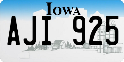 IA license plate AJI925