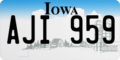 IA license plate AJI959