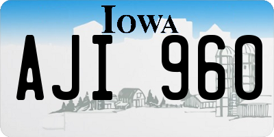IA license plate AJI960