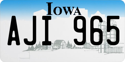 IA license plate AJI965