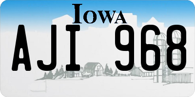 IA license plate AJI968