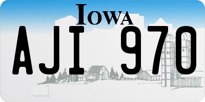 IA license plate AJI970