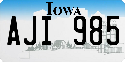 IA license plate AJI985