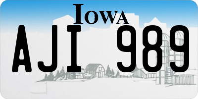 IA license plate AJI989