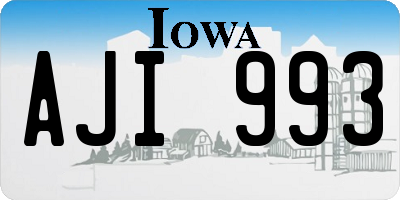 IA license plate AJI993