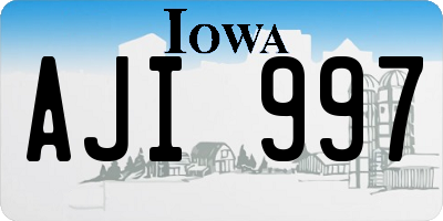 IA license plate AJI997