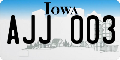 IA license plate AJJ003