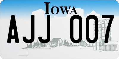 IA license plate AJJ007