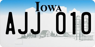 IA license plate AJJ010