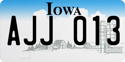 IA license plate AJJ013