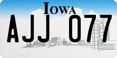 IA license plate AJJ077