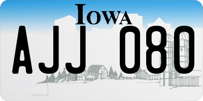 IA license plate AJJ080