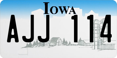 IA license plate AJJ114