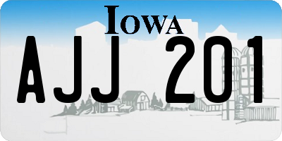 IA license plate AJJ201