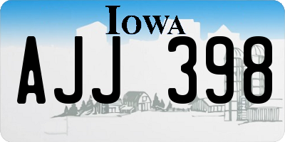 IA license plate AJJ398