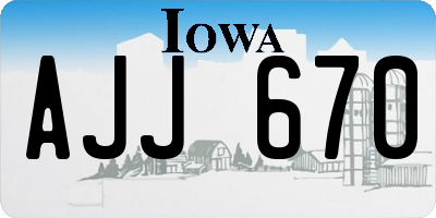 IA license plate AJJ670