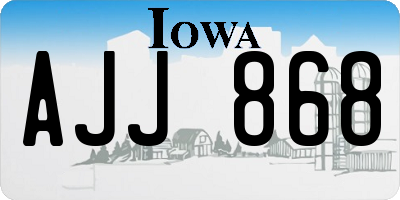 IA license plate AJJ868