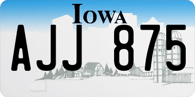 IA license plate AJJ875