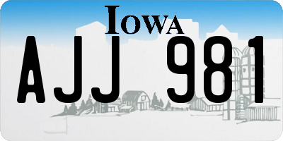 IA license plate AJJ981