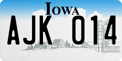 IA license plate AJK014