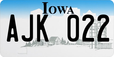 IA license plate AJK022