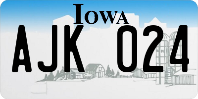 IA license plate AJK024