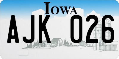 IA license plate AJK026
