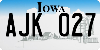IA license plate AJK027