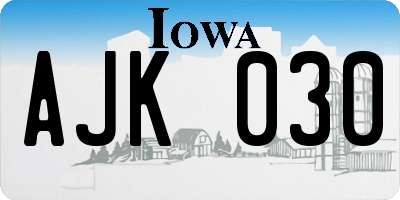 IA license plate AJK030