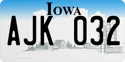 IA license plate AJK032