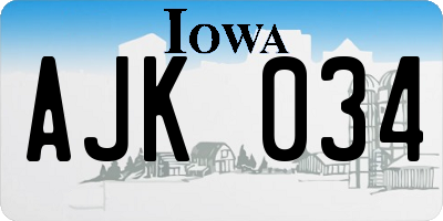 IA license plate AJK034