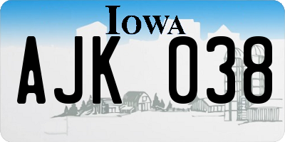 IA license plate AJK038