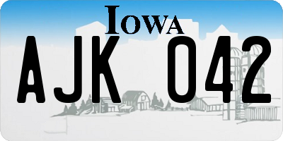 IA license plate AJK042