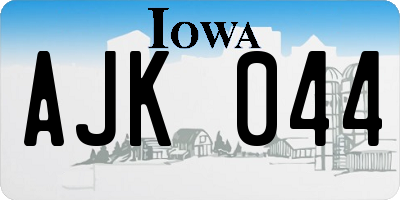 IA license plate AJK044
