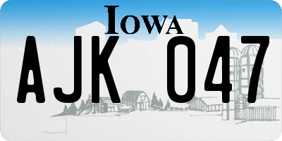 IA license plate AJK047