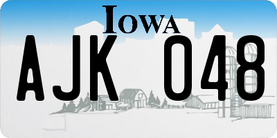IA license plate AJK048