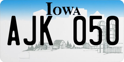 IA license plate AJK050