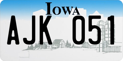 IA license plate AJK051