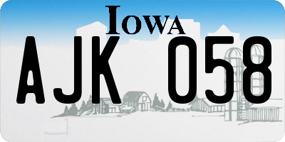 IA license plate AJK058