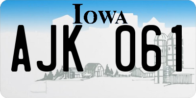 IA license plate AJK061