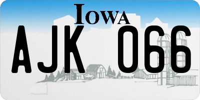 IA license plate AJK066