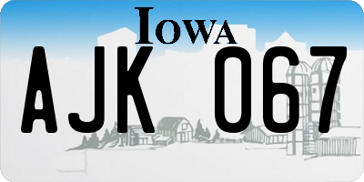 IA license plate AJK067