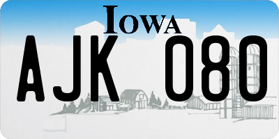IA license plate AJK080