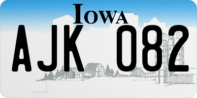 IA license plate AJK082