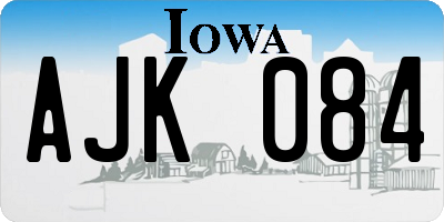 IA license plate AJK084