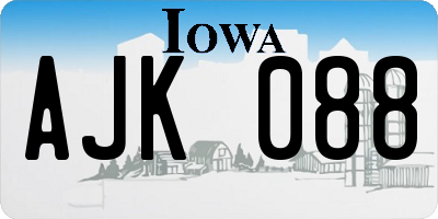IA license plate AJK088