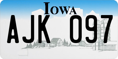 IA license plate AJK097