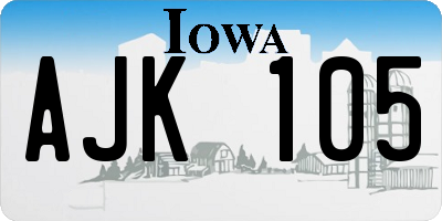 IA license plate AJK105
