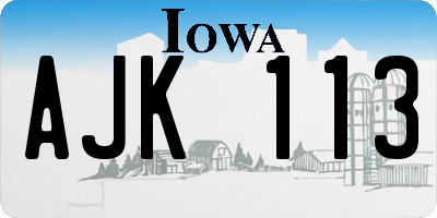 IA license plate AJK113