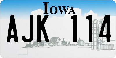 IA license plate AJK114